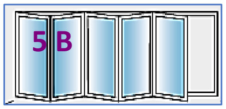 Five Panel configuration 5B, reproduced from the JMD Windows bi-fold configuration sheet