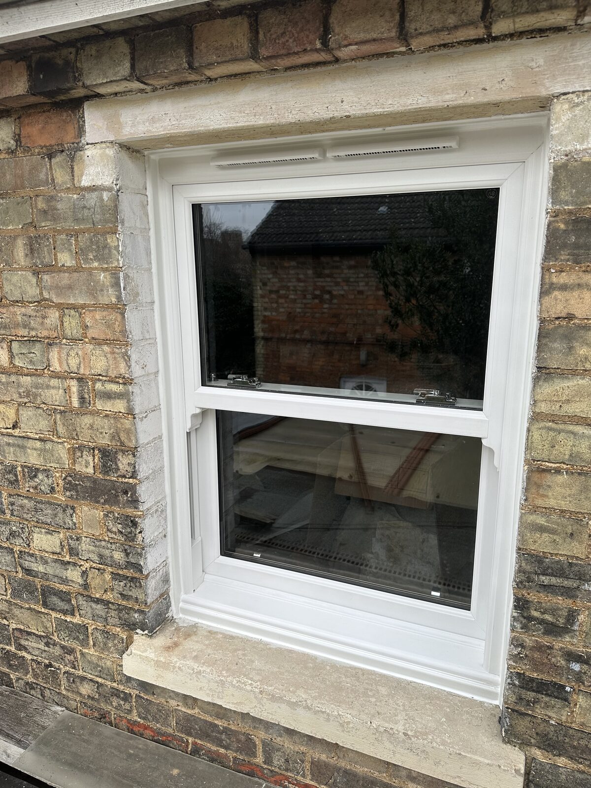 White uPVC casement windows