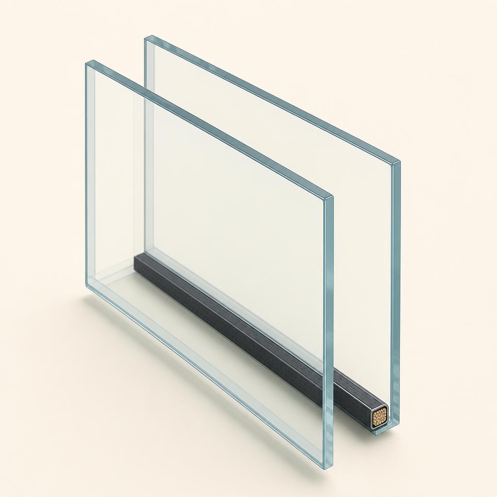 Double Glazing unit shown as a 3D isometric illustration