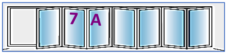 Seven Panel configuration 7A, reproduced from the JMD Windows bi-fold configuration sheet