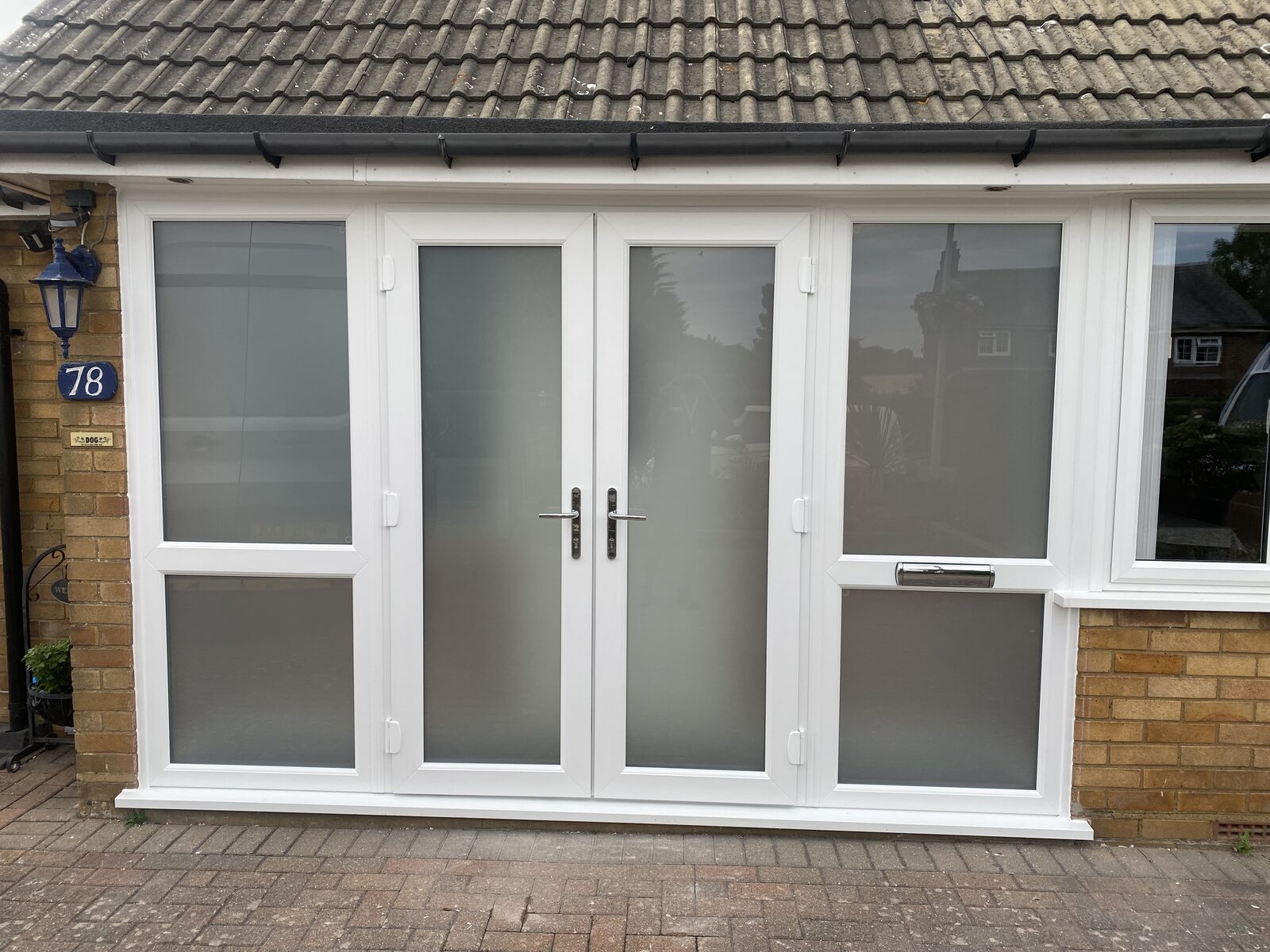 White uPVC French doors