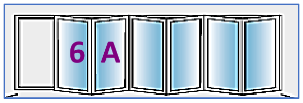 Six Panel configuration 6A, reproduced from the JMD Windows bi-fold configuration sheet