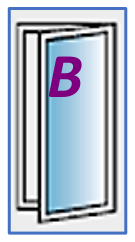 Single Door configuration B, reproduced from the JMD Windows bi-fold configuration sheet