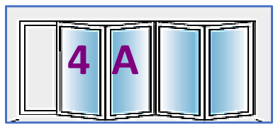 Four Panel configuration 4A, reproduced from the JMD Windows bi-fold configuration sheet