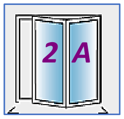 Two Panel configuration 2A, reproduced from the JMD Windows bi-fold configuration sheet