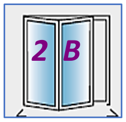 Two Panel configuration 2B, reproduced from the JMD Windows bi-fold configuration sheet