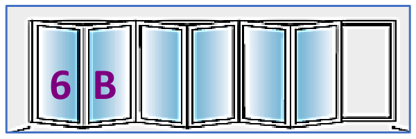 Six Panel configuration 6B, reproduced from the JMD Windows bi-fold configuration sheet