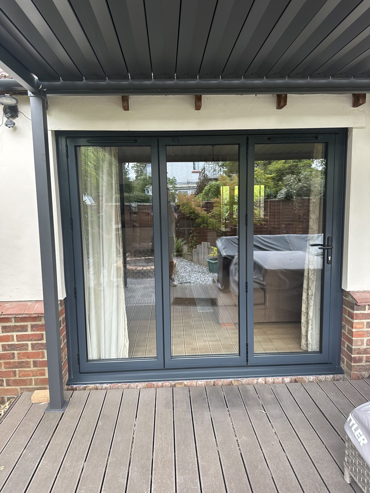 Anthracite window on contemporary cladding